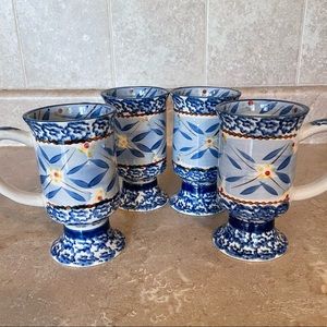 Temptations Old World Pedestal Coffee Mugs